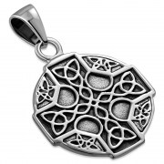 Small Celtic Trinity Cross Silver Pendant, pn521
